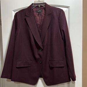 Talbots Maroon Wool Blazer Tailored Suit Jacket